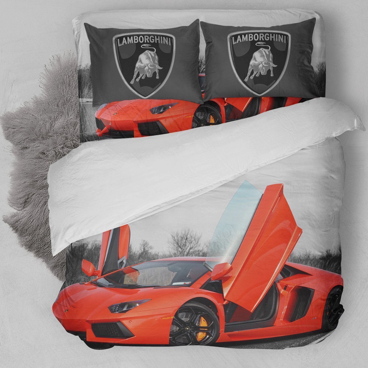 Lamborghini Aventador Lp700-4 Car Duvet Cover Bedding Set