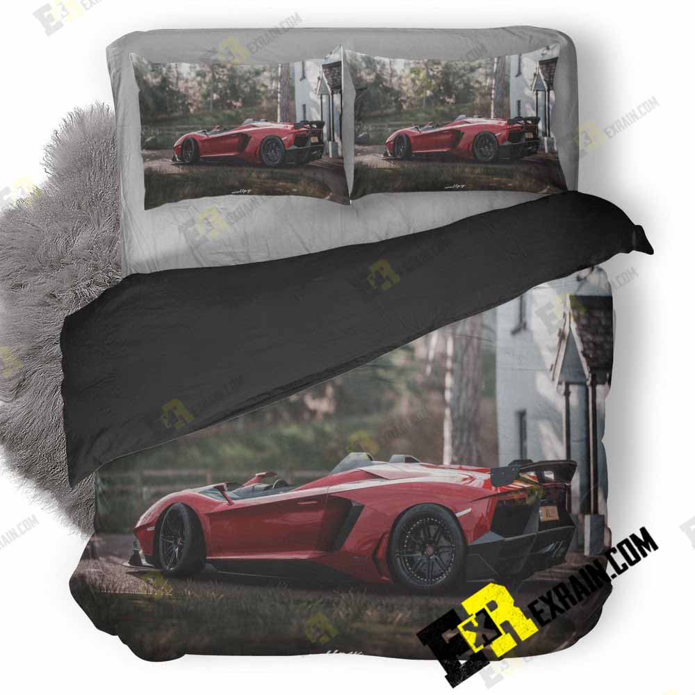 Lamborghini Aventador Sv Forza Horizon Uk 3D Customized Duvet Cover Bedding Set