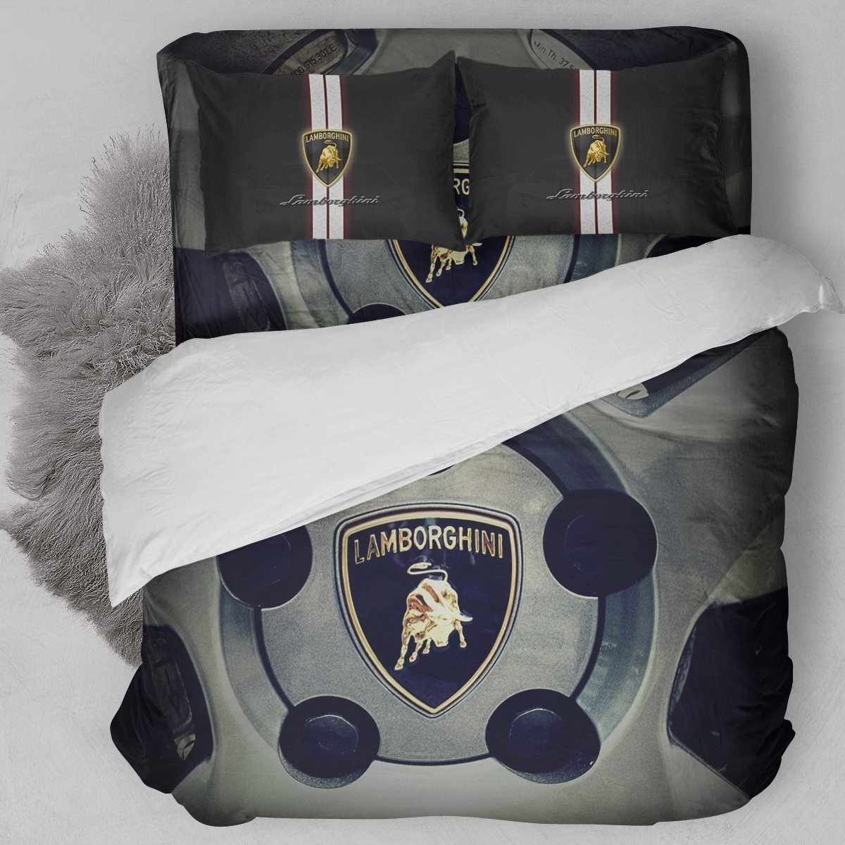 Lamborghini Logo Duvet Cover Bedding Set