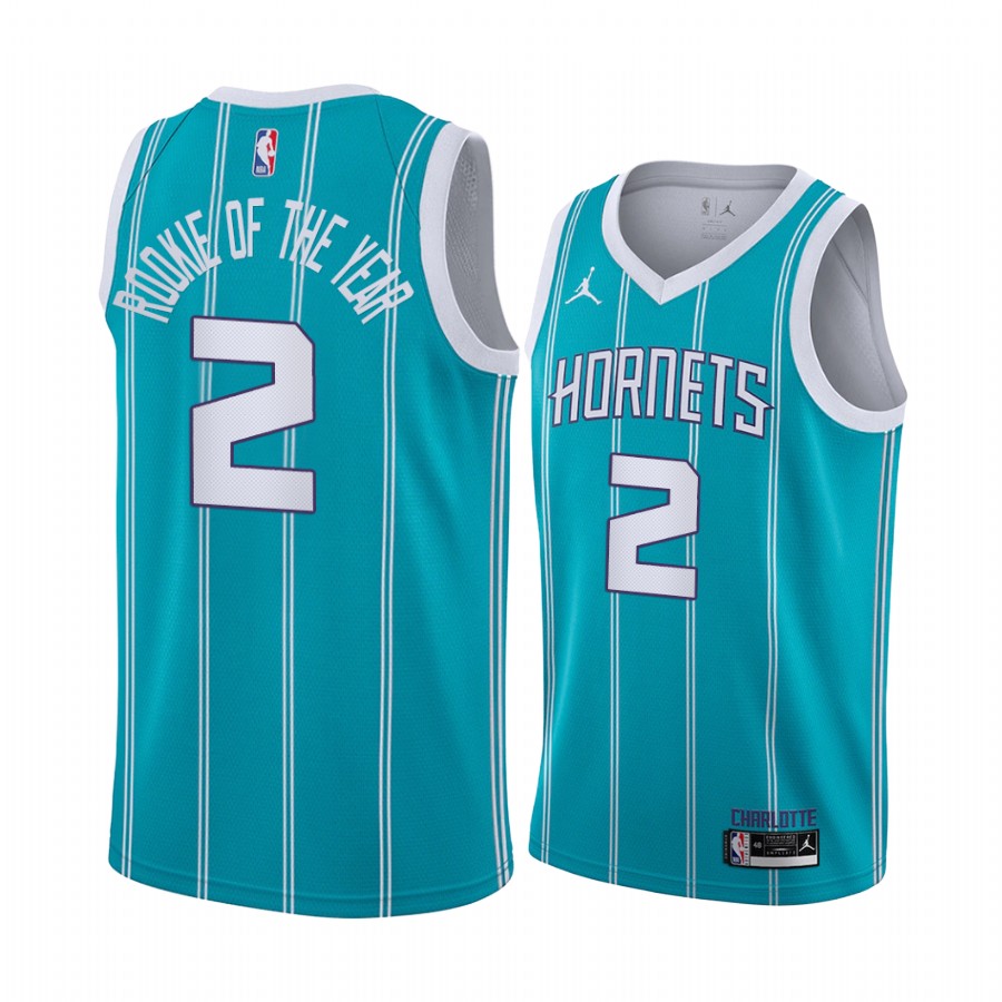 LaMelo Ball Charlotte Hornets 2021 Rookie of the Year Teal #2 Jersey Special