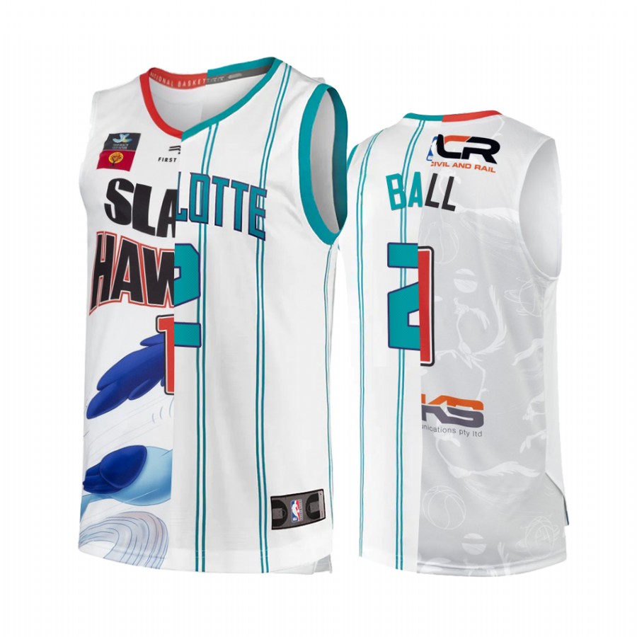LaMelo Ball NBA X NBL Charlotte Hornets X Illawarra Hawks #2 White Jersey Split Edition