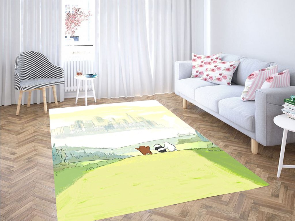 Landscape We Bare Bears Living Room Modern Carpet Rectangle Rug