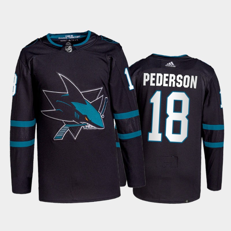 Lane Pederson San Jose Sharks Pro Jersey 2021-22 Black #18 Alternate Uniform