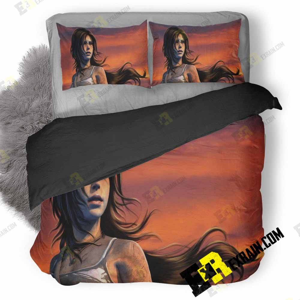 Lara Croft Tomb Raider Artistic Artwork J5 3D Customized Duvet Cover Bedding Set