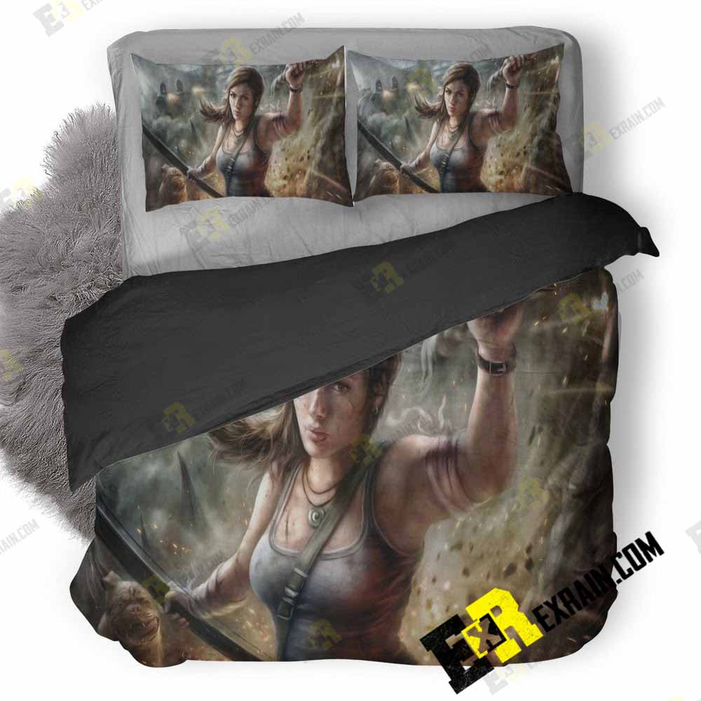Lara Croft Tomb Raider Fanart Ja 3D Customized Duvet Cover Bedding Set
