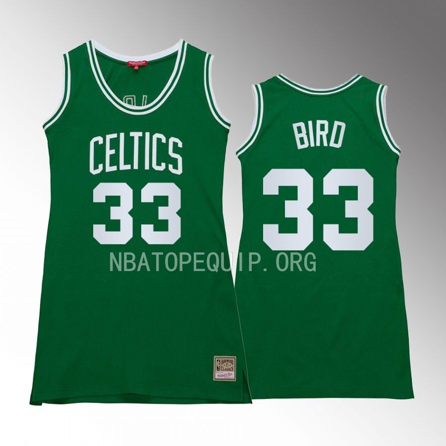 Larry Bird Boston Celtics #33 Hardwood Classics Jersey Green Women