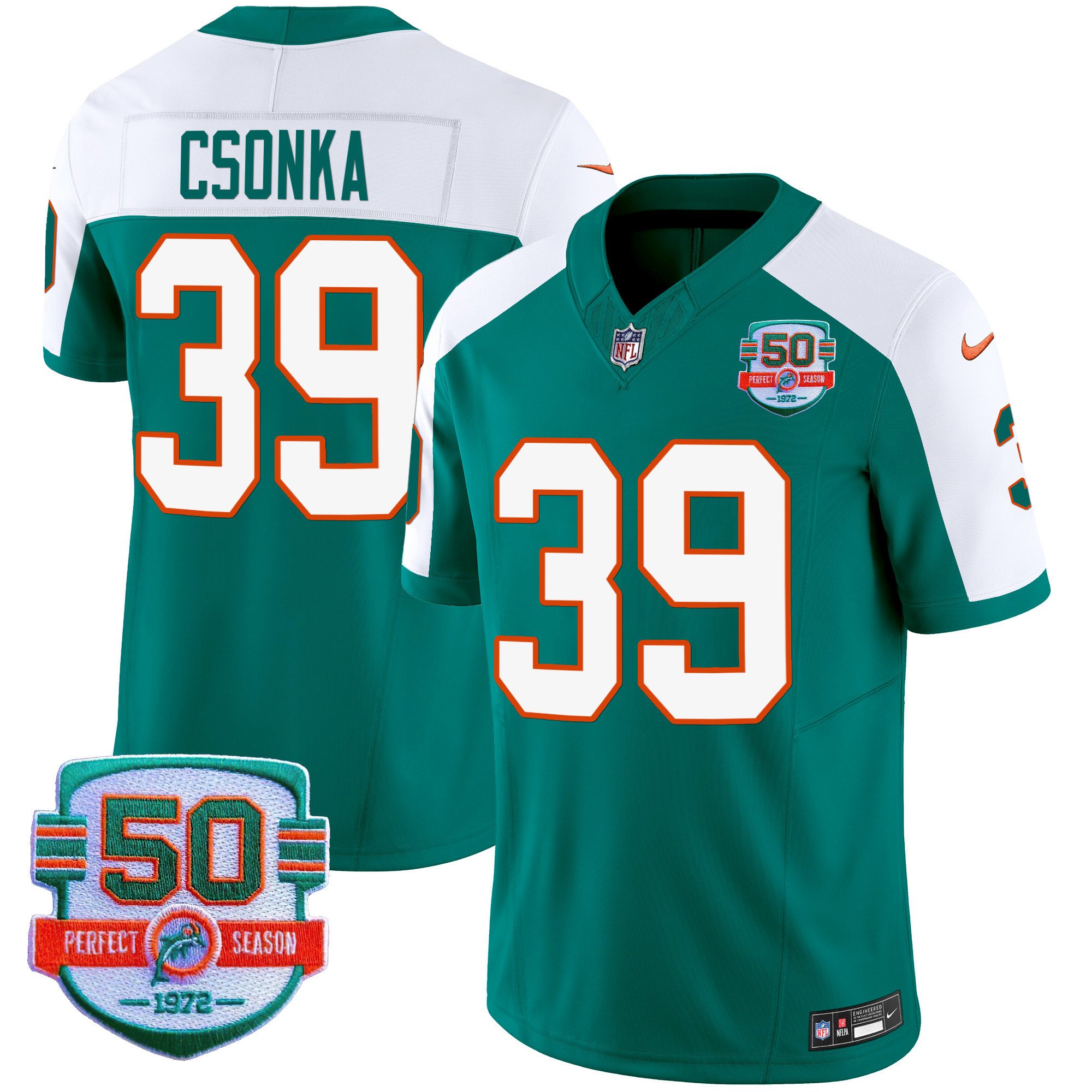 Larry Csonka Men's Miami Dolphins Throwback Vapor Alternate Jersey - All Stitched 