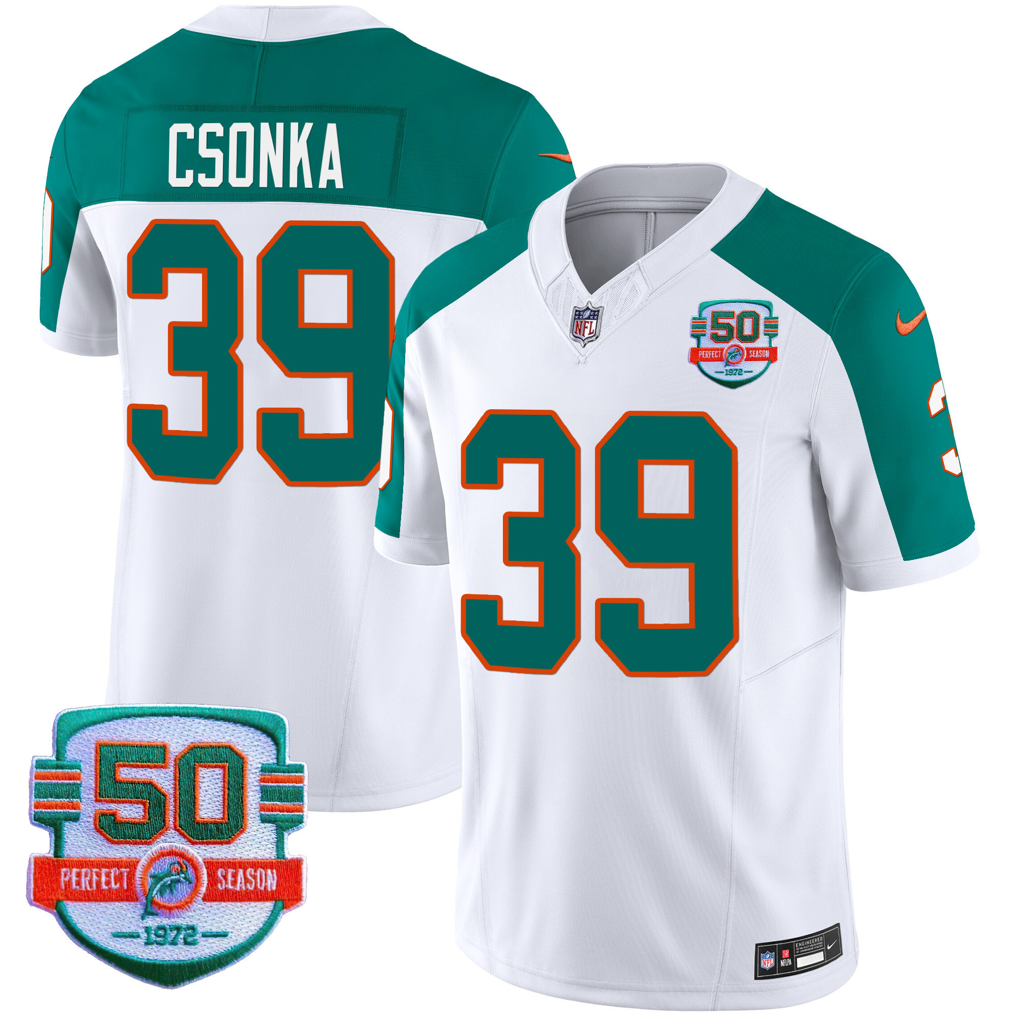 Larry Csonka Men's Miami Dolphins Throwback Vapor Inverted Jersey - All Stitched 