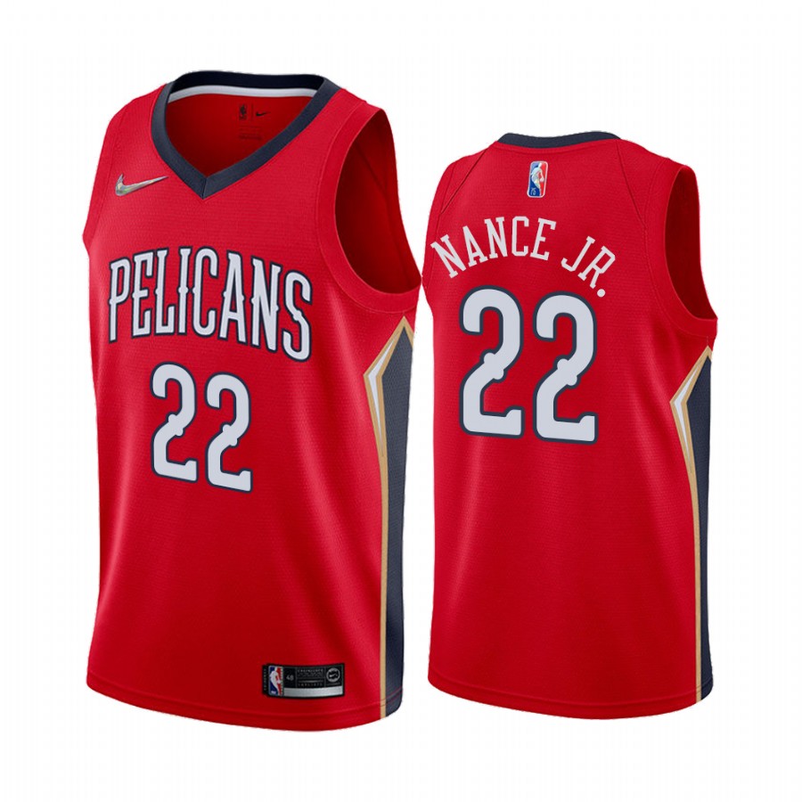 Larry Nance Jr. 2022 New Orleans Pelicans Red #22 Statement Edition Jersey Diamond Badge