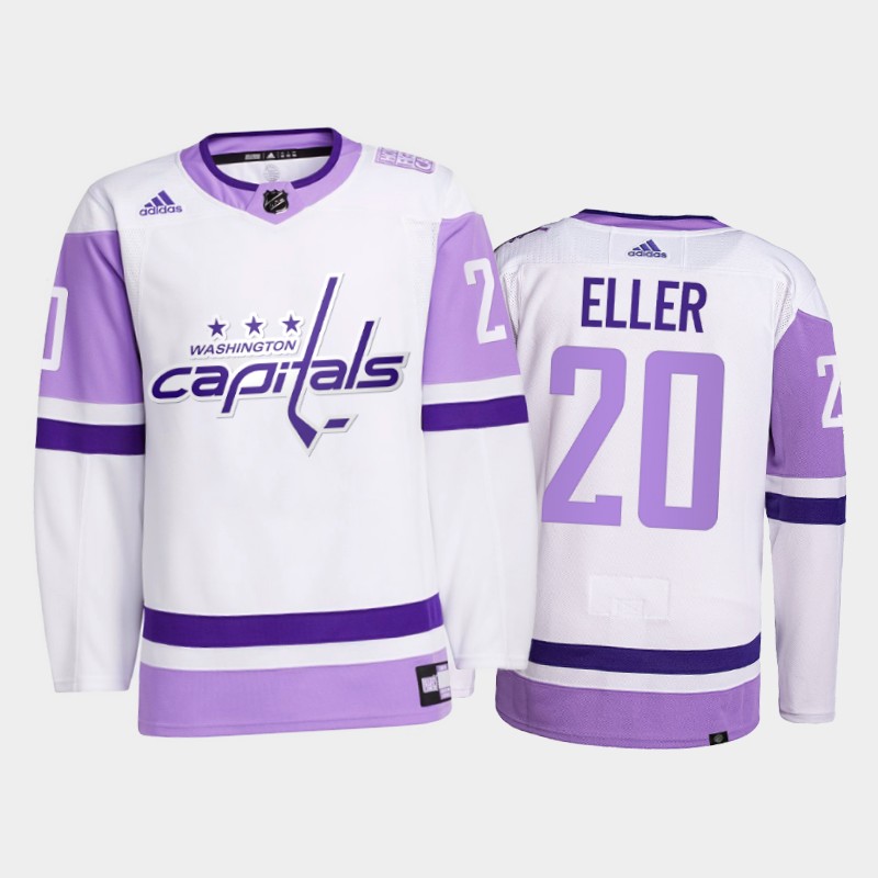Lars Eller #20 Washington Capitals 2021 FightsCancer White Primegreen Jersey