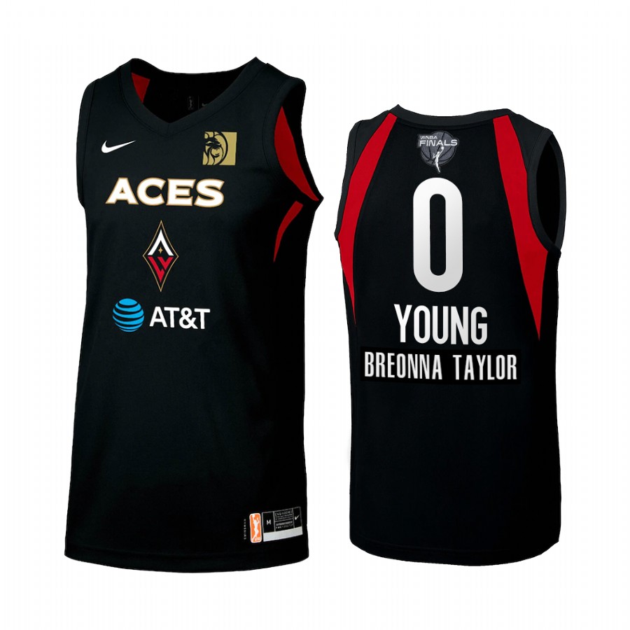 Las Vegas Aces Jackie Young 2020 WNBA Finals Bound Breonna Taylor Patch Women Black #0 Jersey