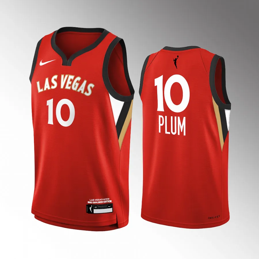 Las Vegas Aces Kelsey Plum 2022 Explorer Edition #10 Jersey WNBA Victory Player Youth Red