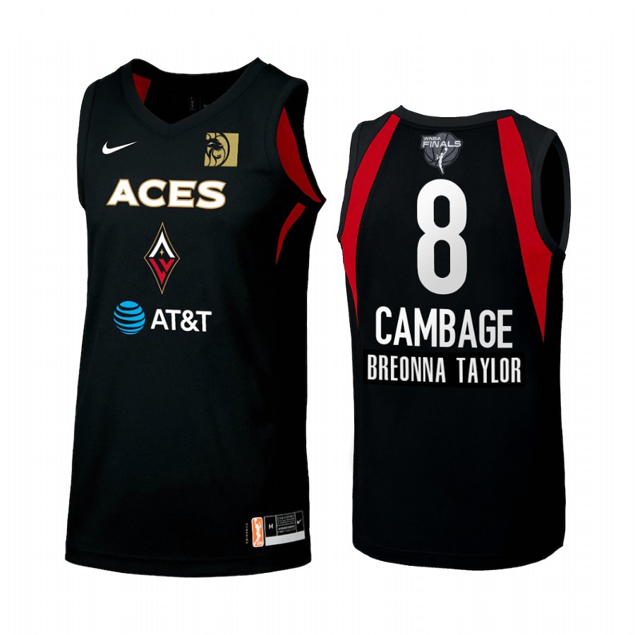 Las Vegas Aces Liz Cambage 2020 WNBA Finals Bound Breonna Taylor Patch Women Black #8 Jersey