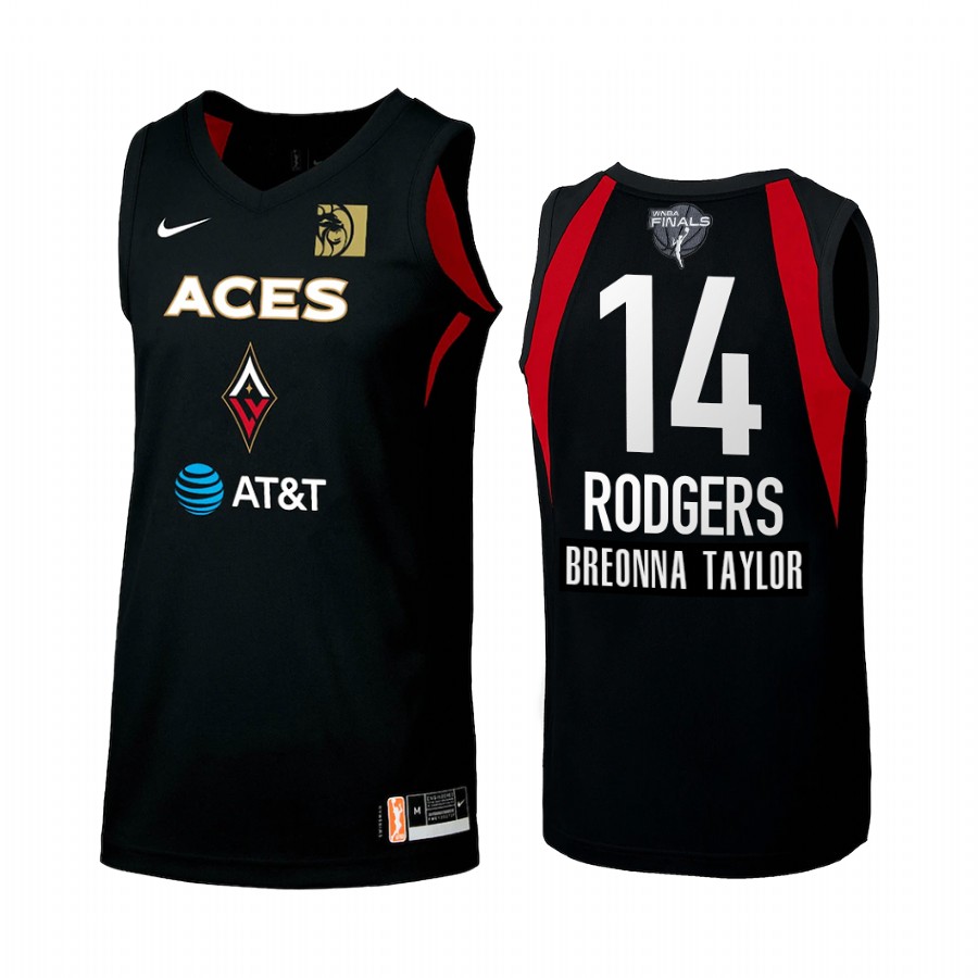 Las Vegas Aces Sugar Rodgers 2020 WNBA Finals Bound Breonna Taylor Patch Women Black #14 Jersey