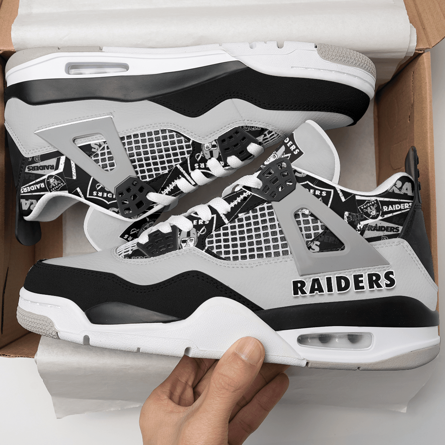 Las Vegas Raiders Air Jordan 4 Sneakers