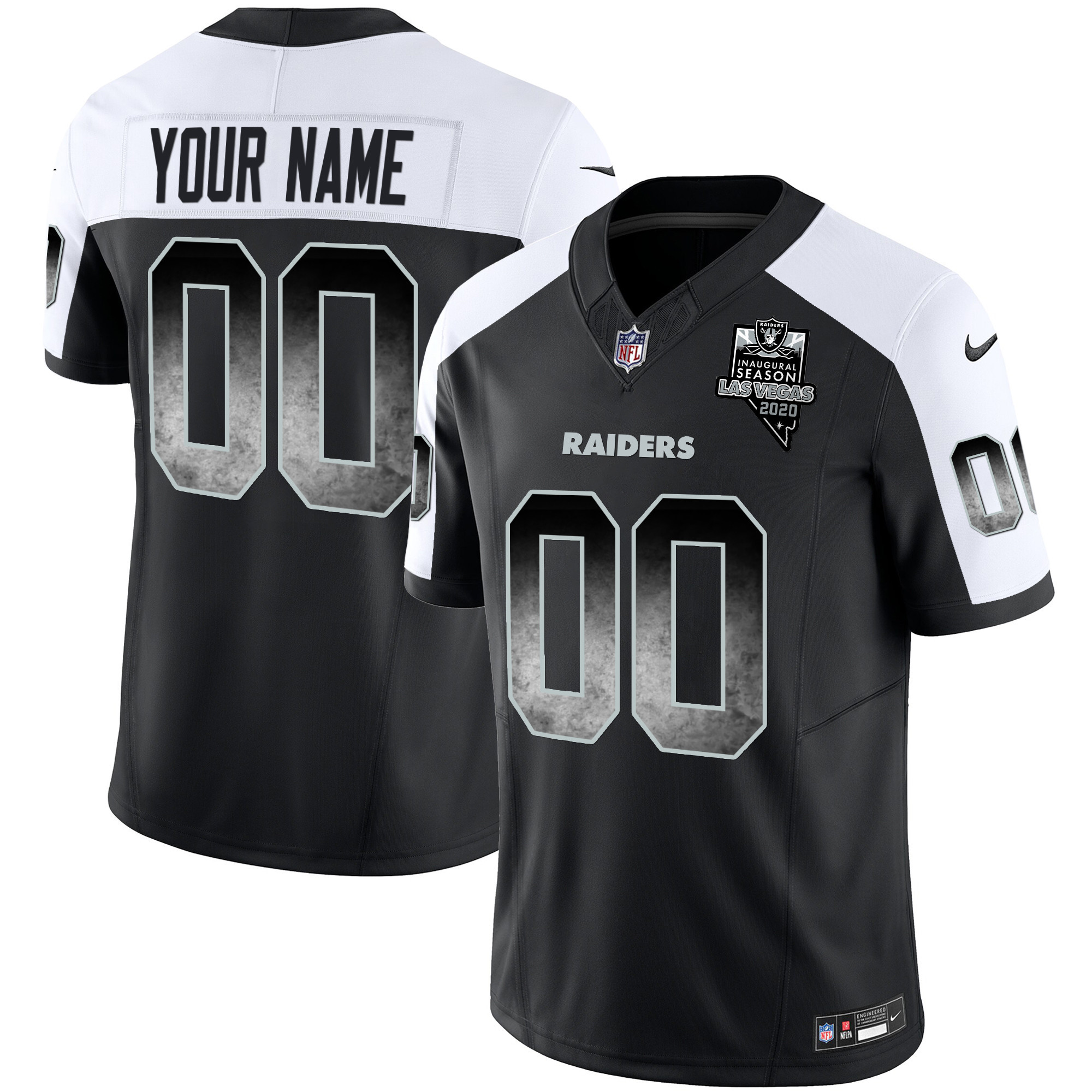 Las Vegas Raiders Arch Smoke Vapor Custom Alternate Jersey - All Stitched 