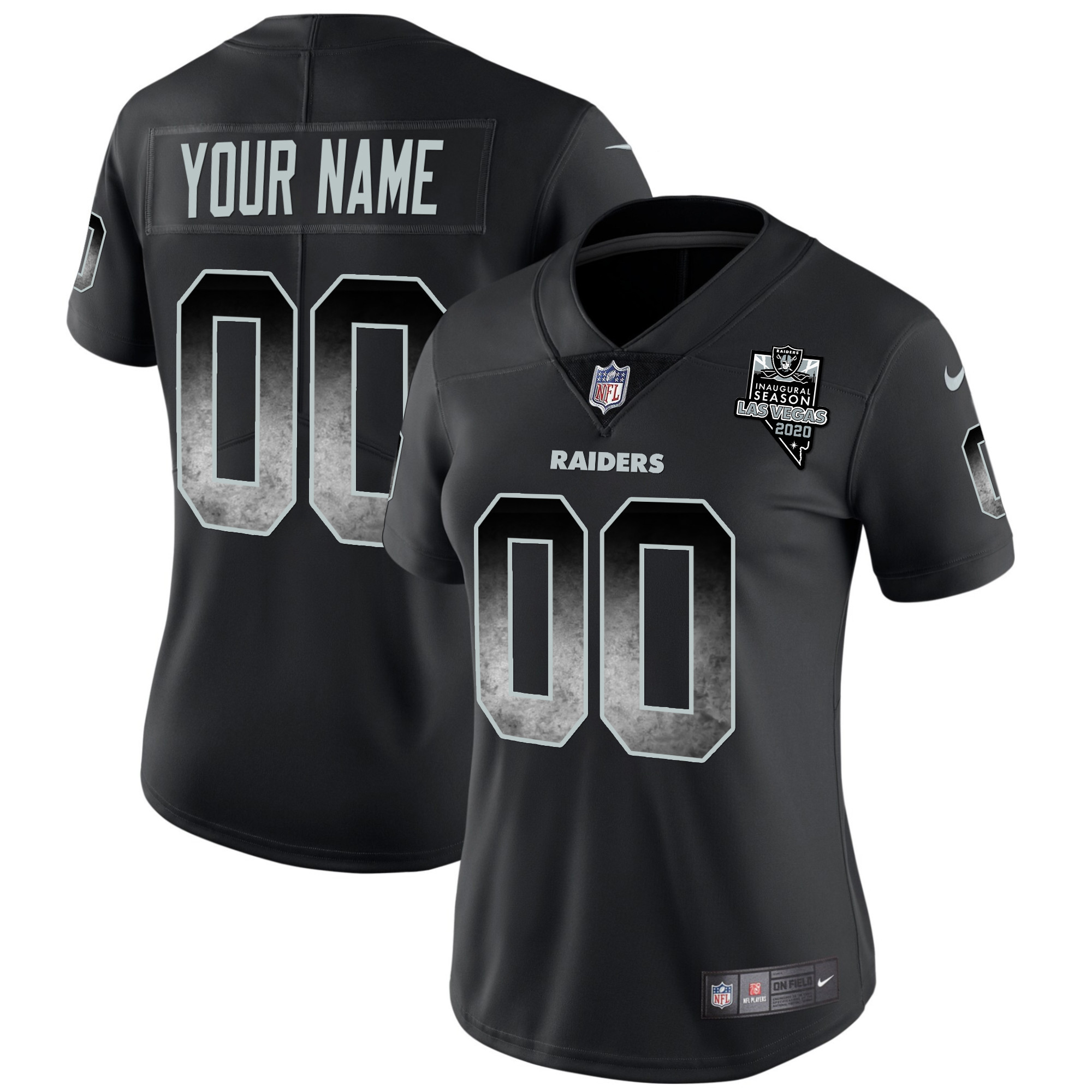 Las Vegas Raiders Arch Smoke Vapor Custom Black Jersey - All Stitched 