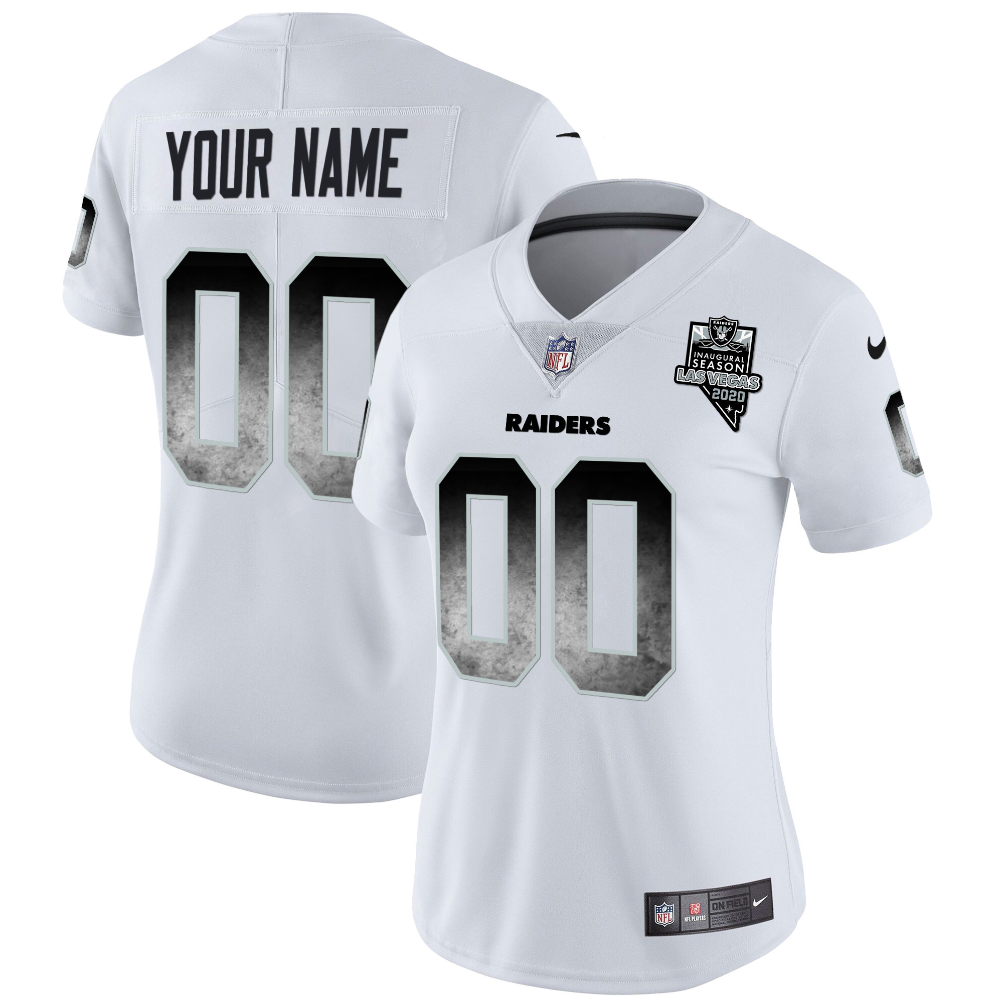 Las Vegas Raiders Arch Smoke Vapor Custom White Jersey - All Stitched 