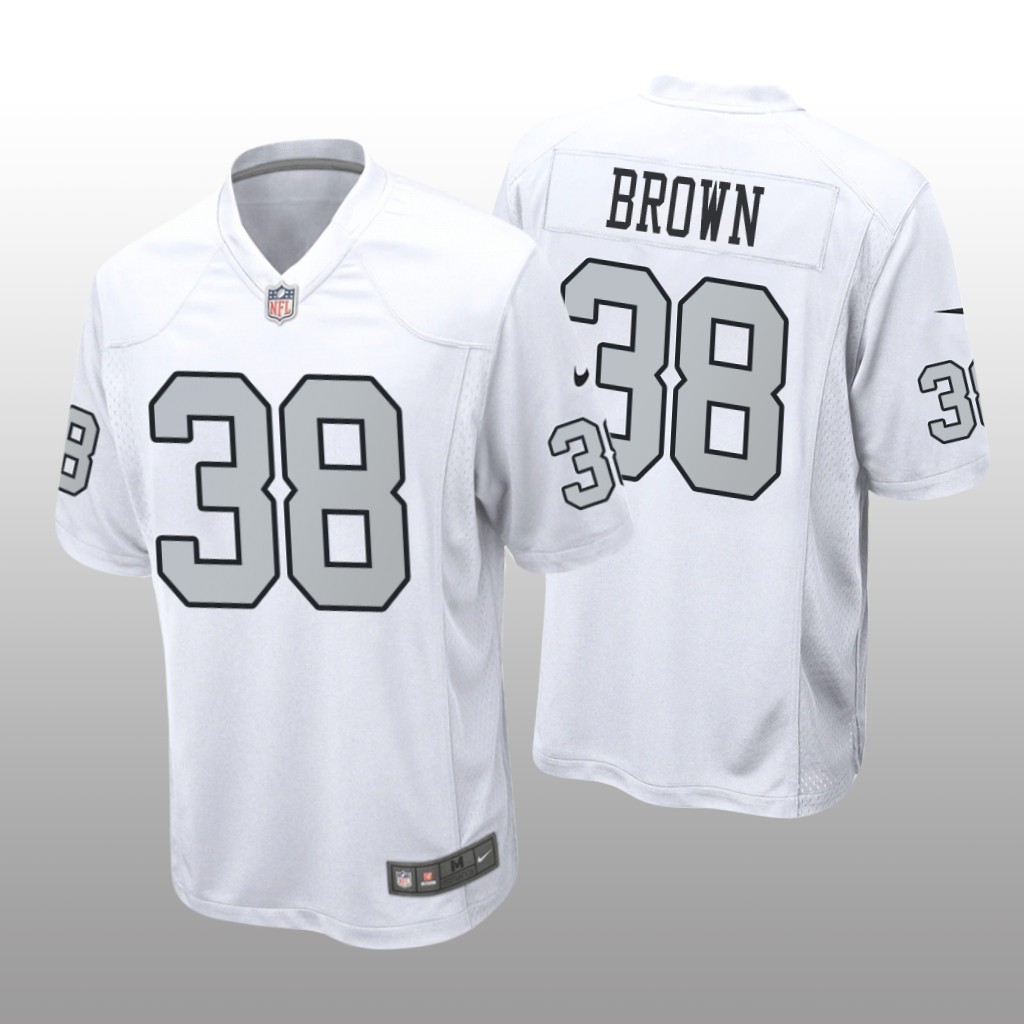 Las Vegas Raiders Brittain Brown White Jersey Alternate Game - Men's