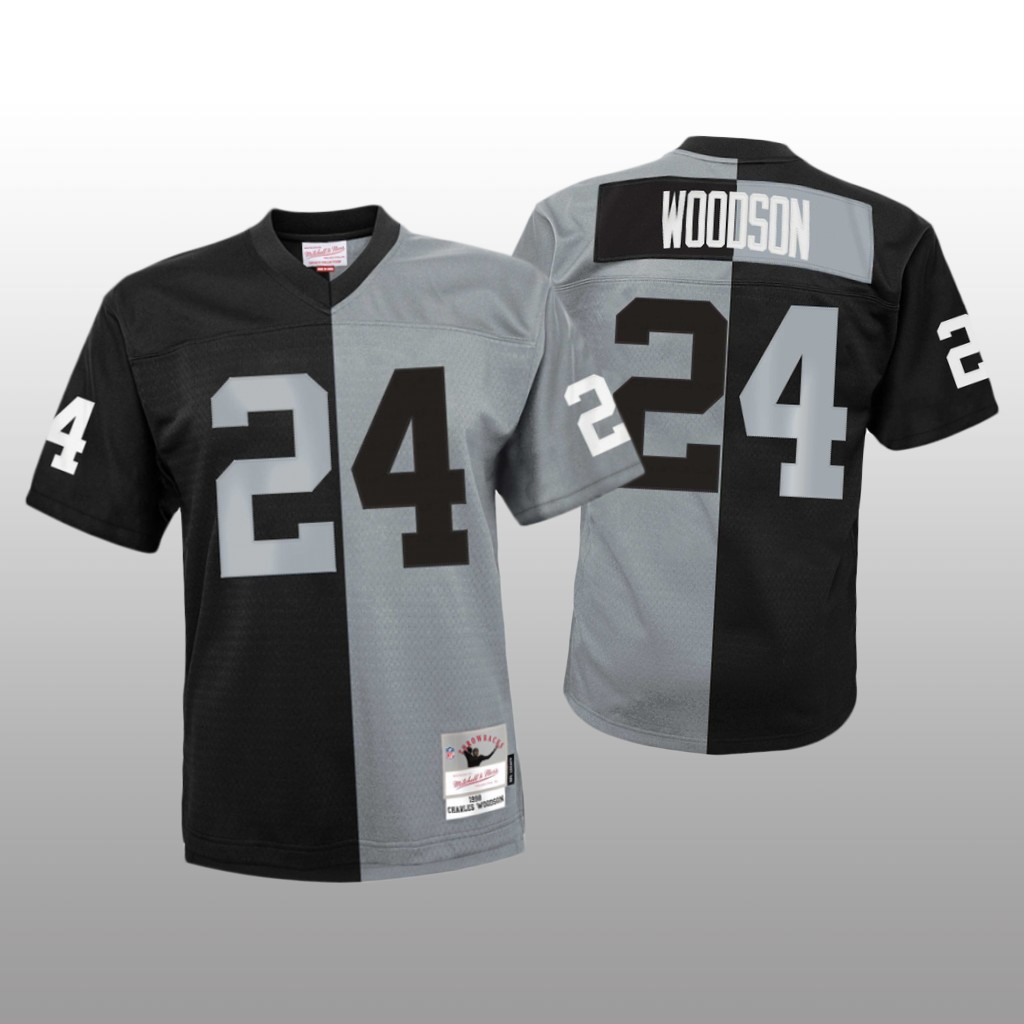 Las Vegas Raiders Charles Woodson Black Silver 1998 Split Legacy - Men's