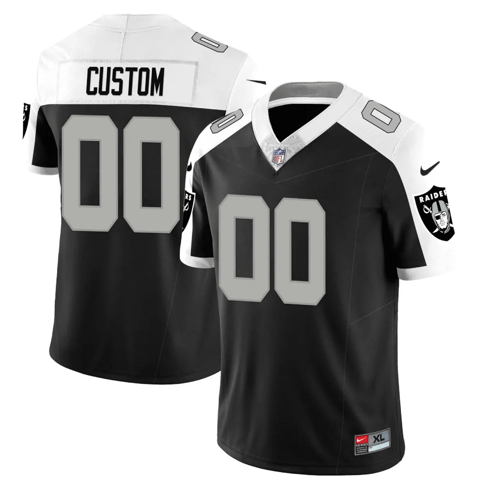 Las Vegas Raiders Custom Black Alternate Alternate Jersey - All Stitched 