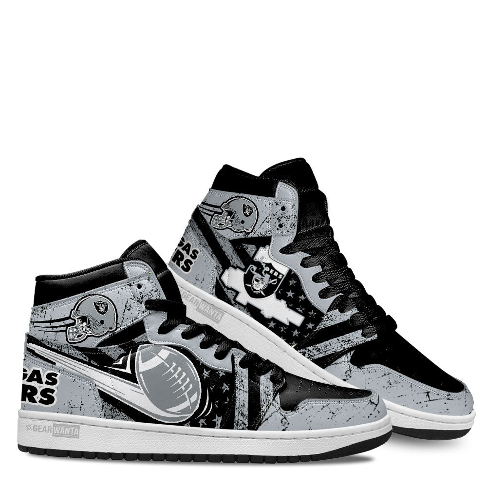 Las Vegas Raiders Football Team J1 Shoes For Fans Sneakers, Air Jordan Hightop