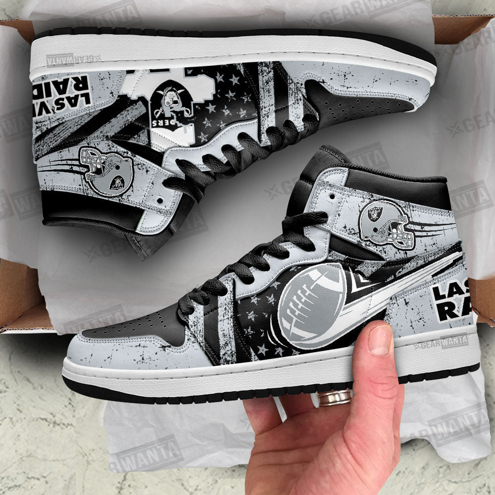 Las Vegas Raiders Football Team J1 Shoes For Fans Sneakers, Air Jordan Hightop