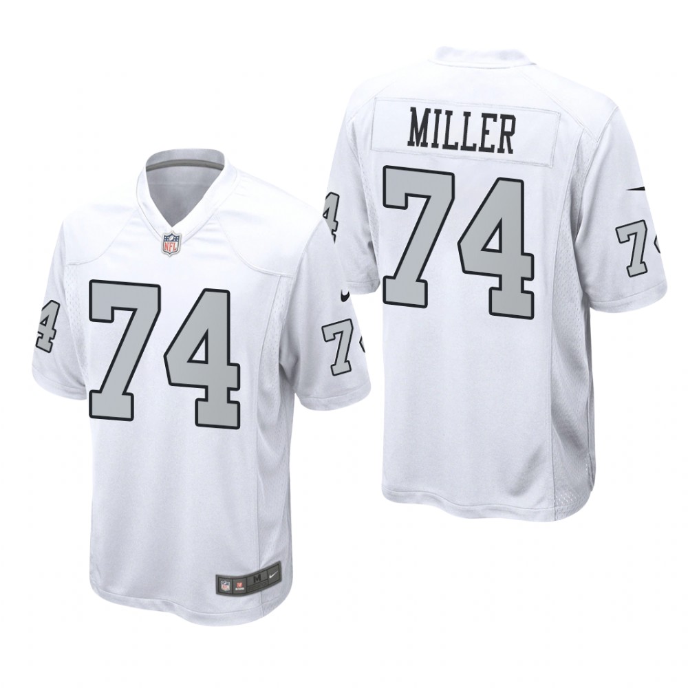 Las Vegas Raiders Kolton Miller White Jersey Alternate Game - Men's