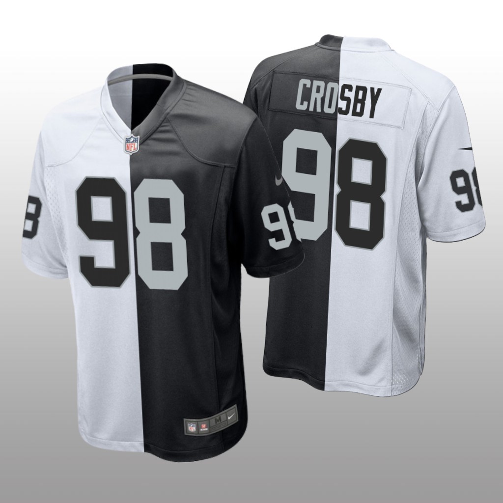 Las Vegas Raiders Maxx Crosby Black White Two Tone Jersey Split - Men's