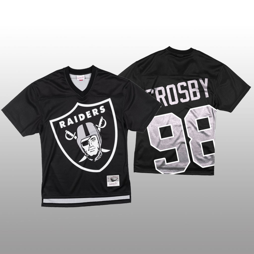 Las Vegas Raiders Maxx Crosby Mitchell & Ness Black Jersey Big Face - Men's