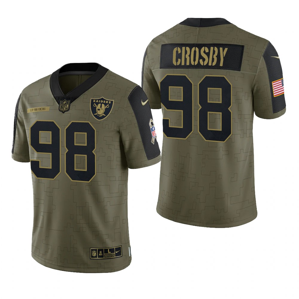 Las Vegas Raiders Maxx Crosby Olive Limited Jersey 2021 Salute To Service - Men's