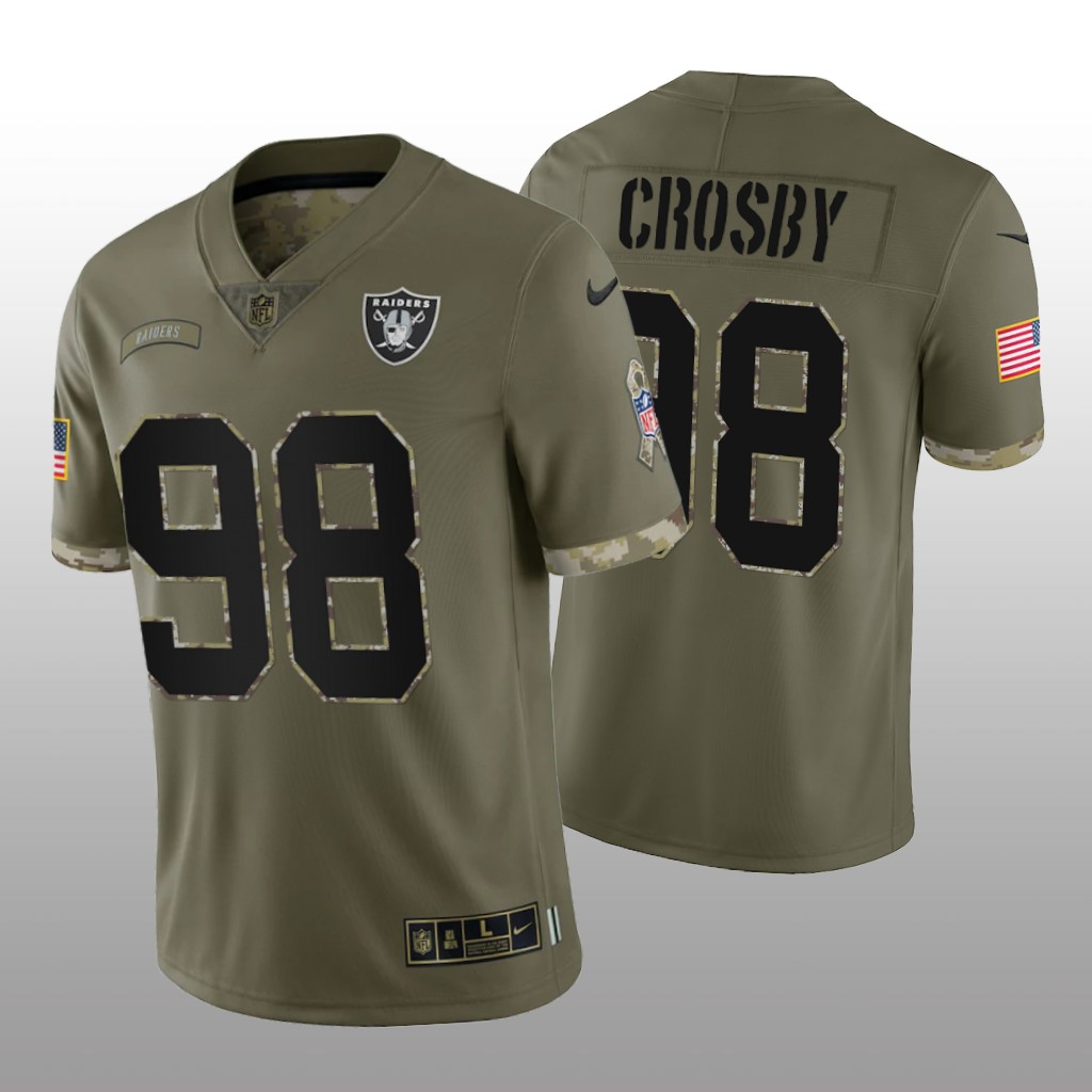 Las Vegas Raiders Maxx Crosby Olive Limited Jersey 2022 Salute To Service - Men's