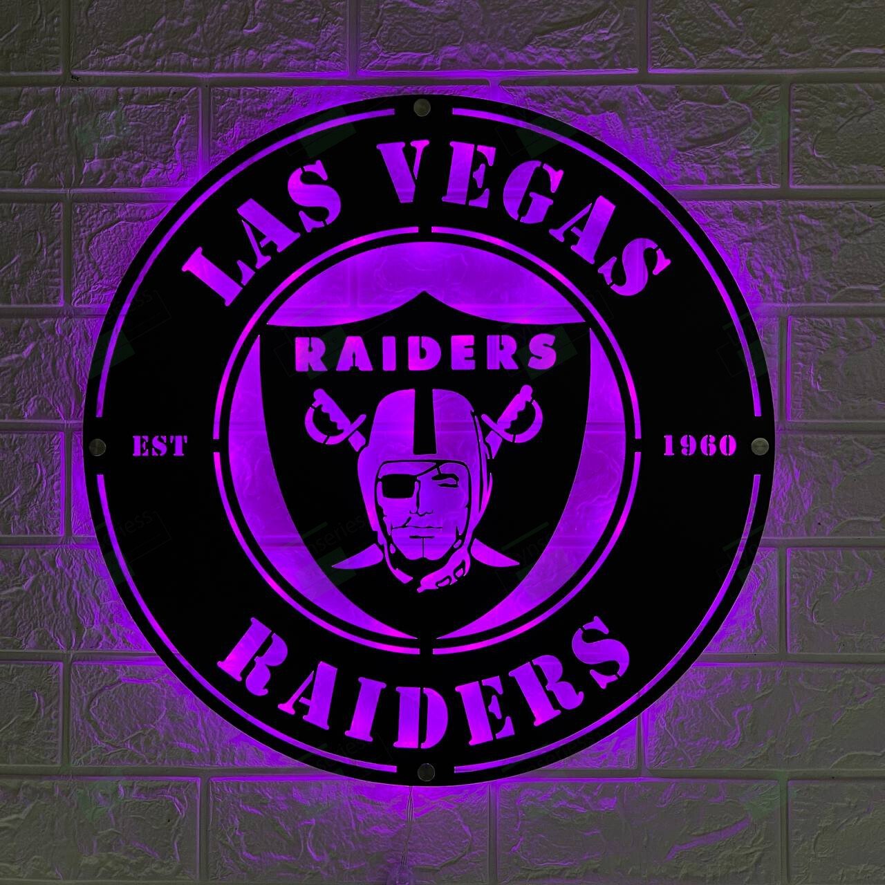 Las Vegas Raiders Metal Sign – Led Light Sign NFL