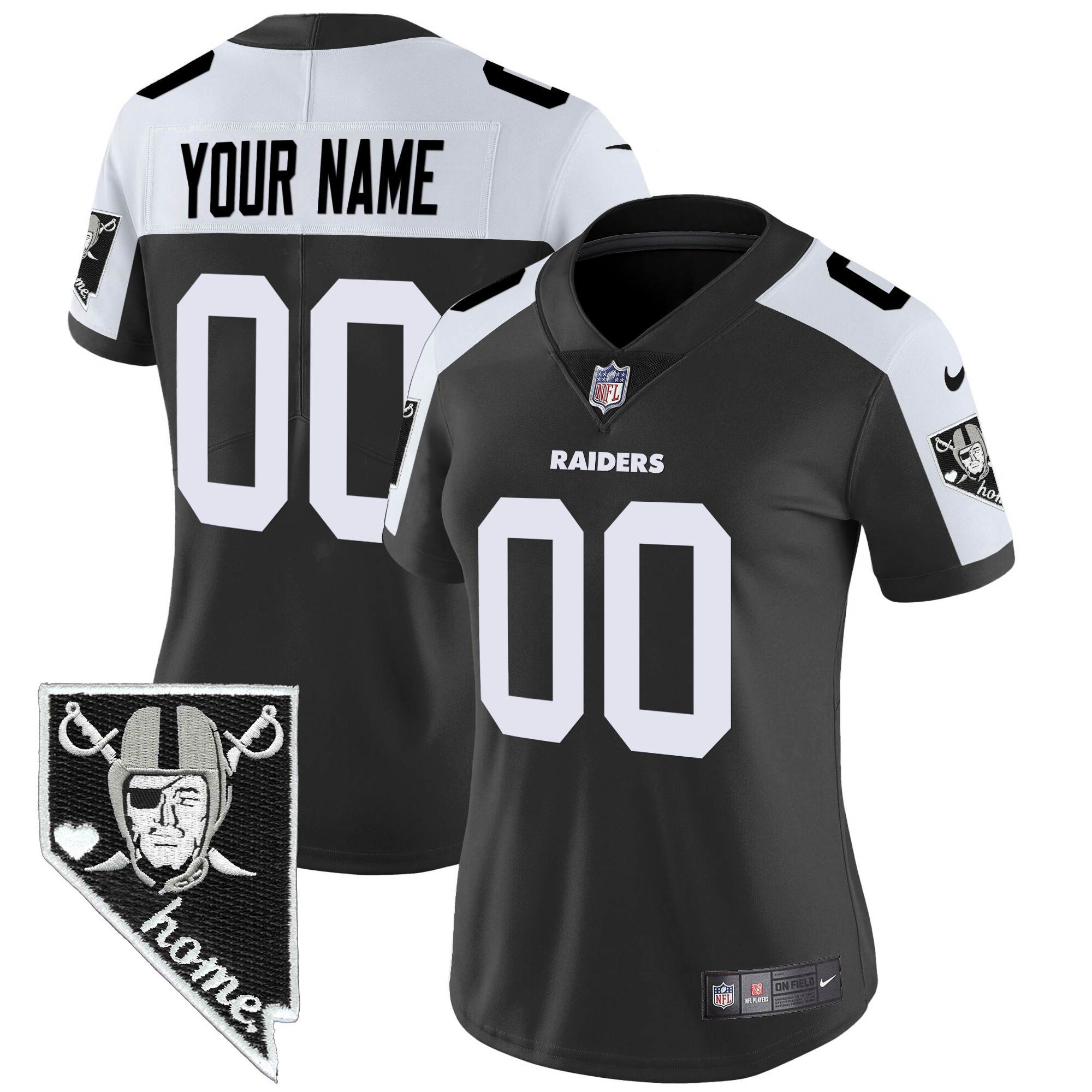 Las Vegas Raiders Nevada Home Patch Vapor Custom Alternate Jersey - All Stitched 