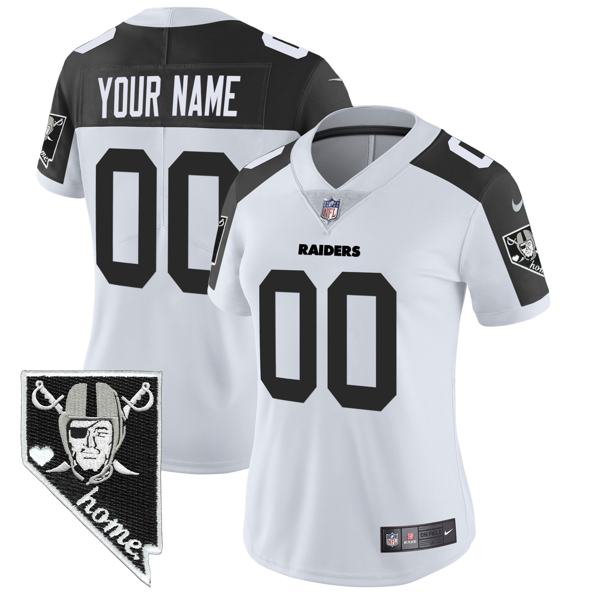 Las Vegas Raiders Nevada Home Patch Vapor Custom Inverted Jersey - All Stitched 