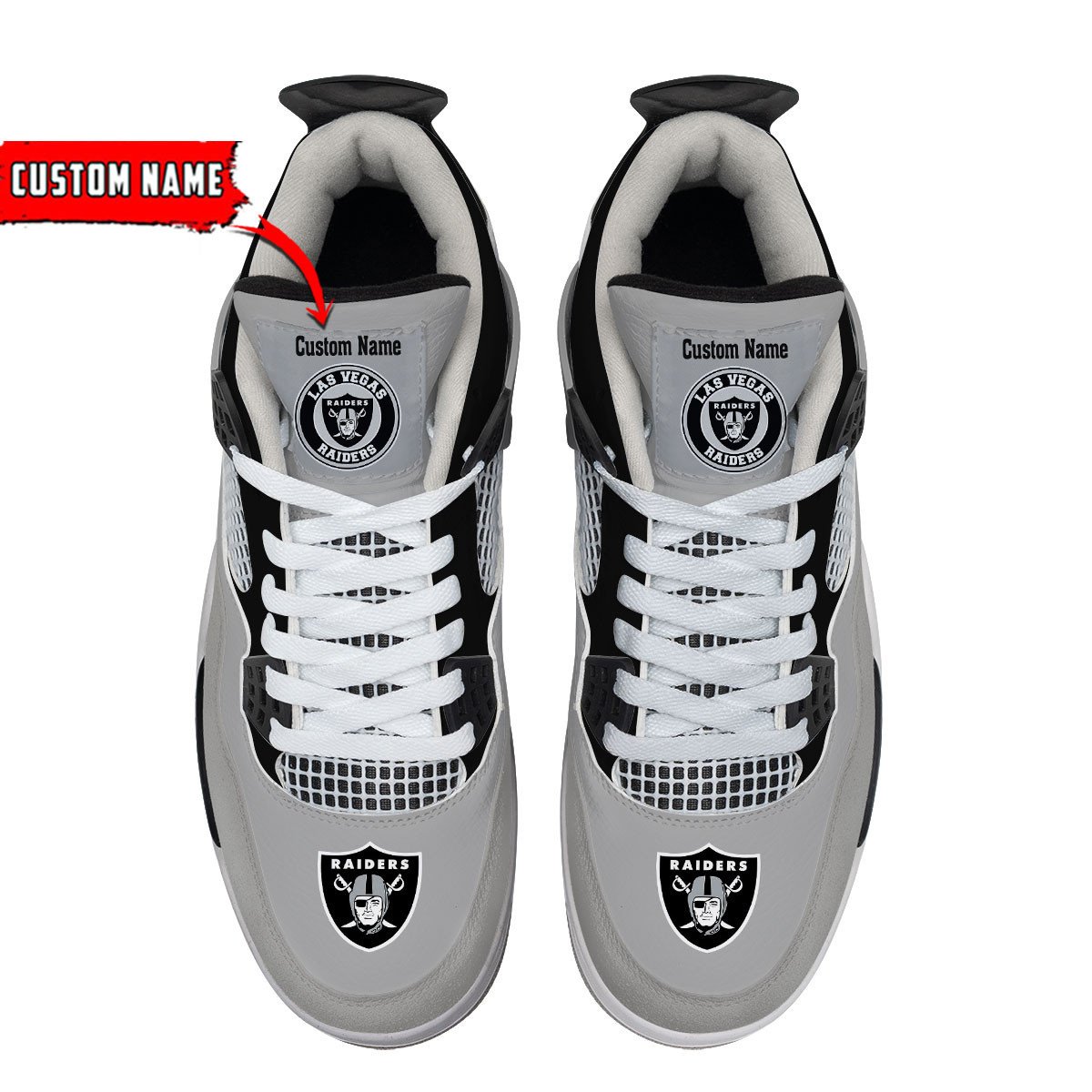 Las Vegas Raiders Personalized Air Jordan 4 Sneaker