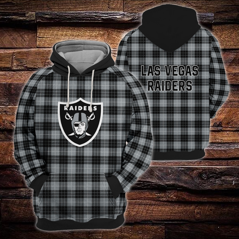 Las Vegas Raiders Plaid Hoodie 3D Gift For Fans