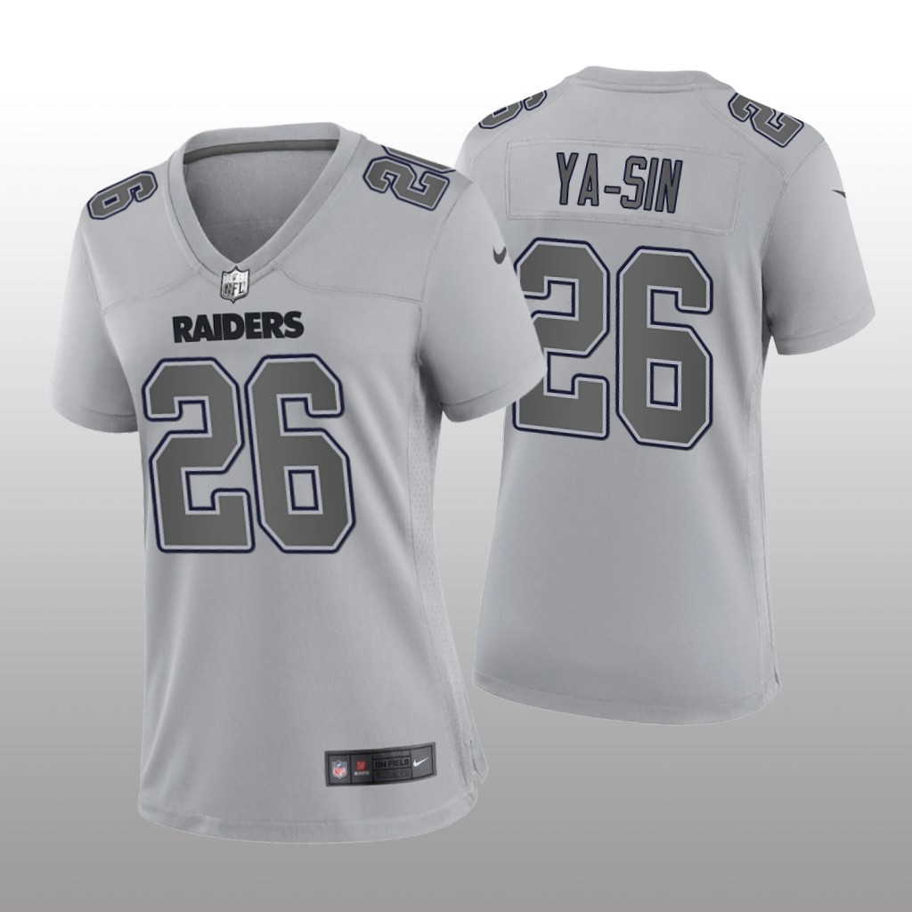 Las Vegas Raiders Rock Ya-Sin Gray Jersey Atmosphere Fashion Game - Women's
