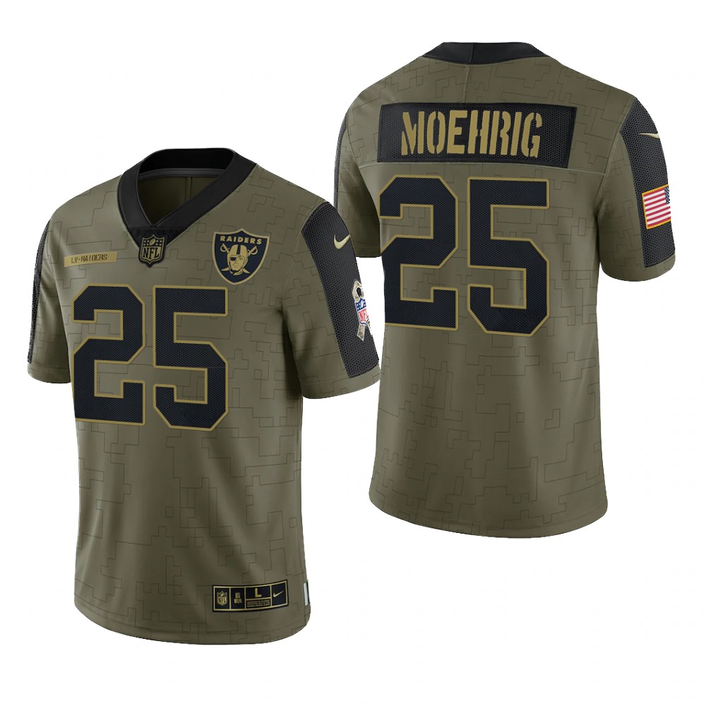 Las Vegas Raiders Trevon Moehrig Olive Limited Jersey 2021 Salute To Service - Men's