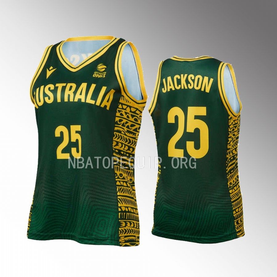 Lauren Jackson Australian Green Indigenous Women Jersey