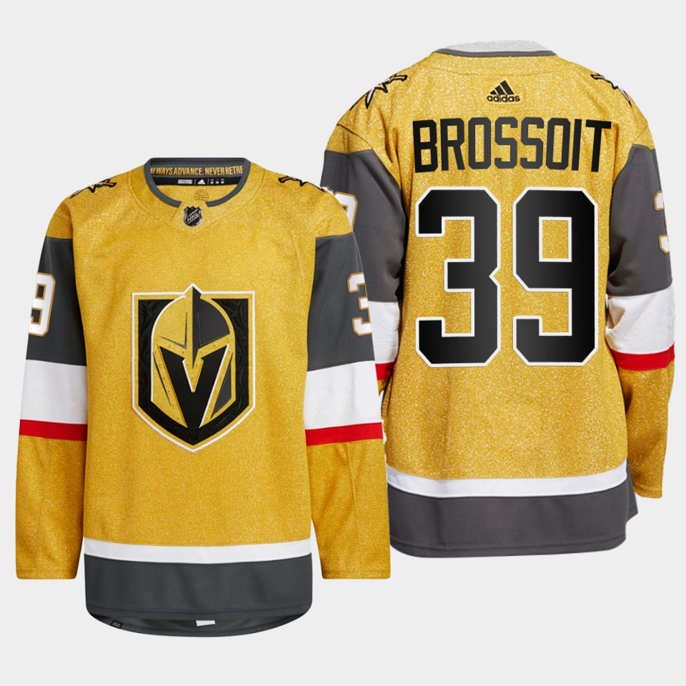 Laurent Brossoit 39 Vegas Golden Knights Gold Stitched Jersey 2022-23 Home