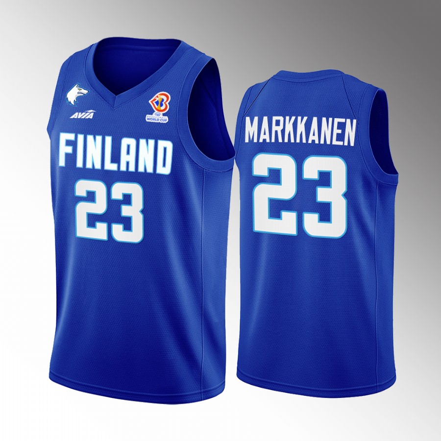 Lauri Markkanen Finland 2022 FIBA World Cup Blue Jersey Away #23