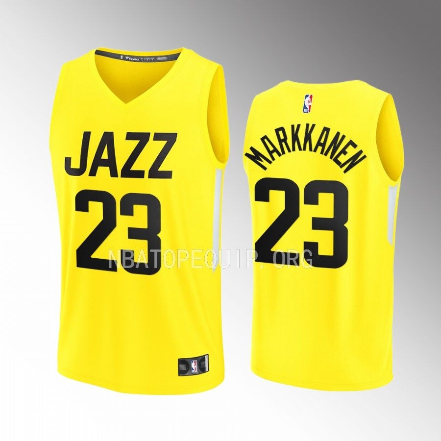 Lauri Markkanen Jazz #23 Yellow Jersey Fast Break Fastbreak 2022-23 Icon Edition