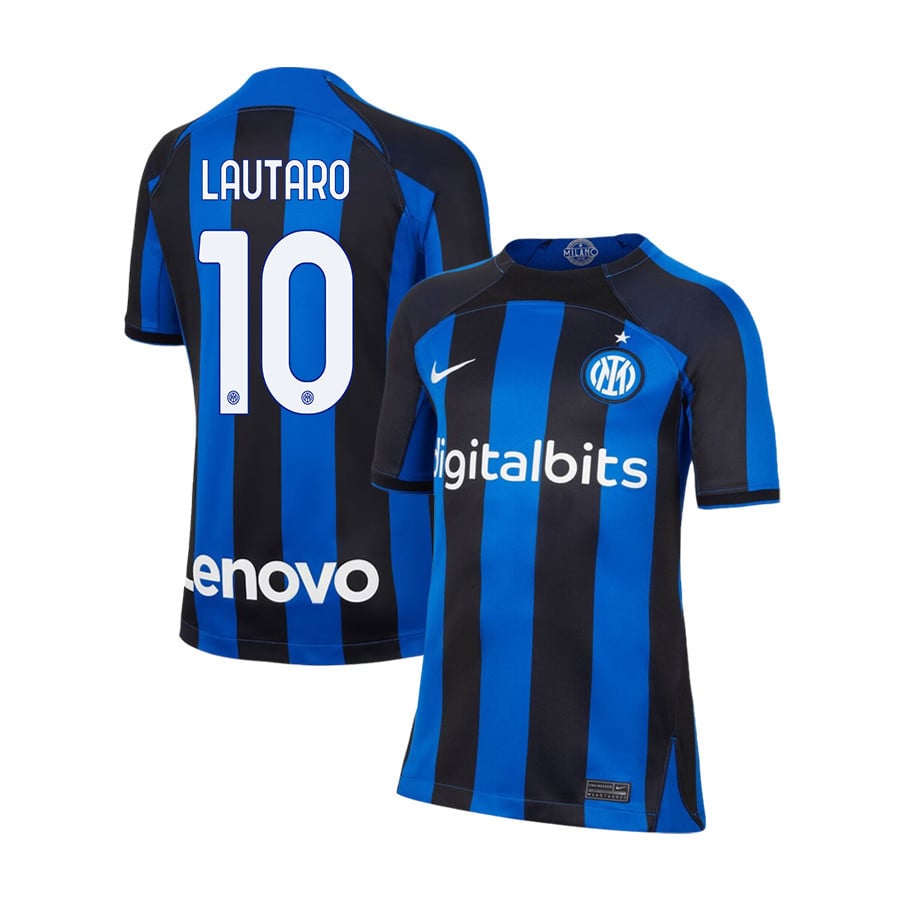 Lautaro Martínez 10 Inter Milan 2022/23 Home Jersey – Youth, Black/Blue