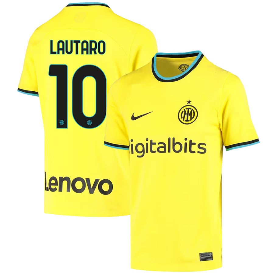 Lautaro Martínez 10 Inter Milan 2022/23 Third Jersey – Youth, Yellow