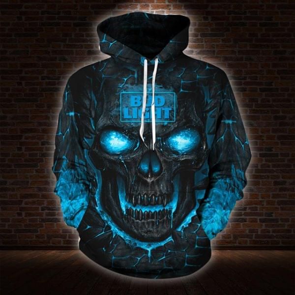 Lava skull bud light printed 3D Hoodie