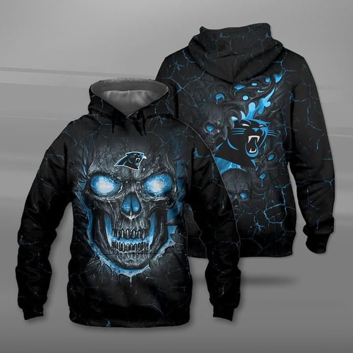 Lava skull carolina panthers printed 3D Hoodie