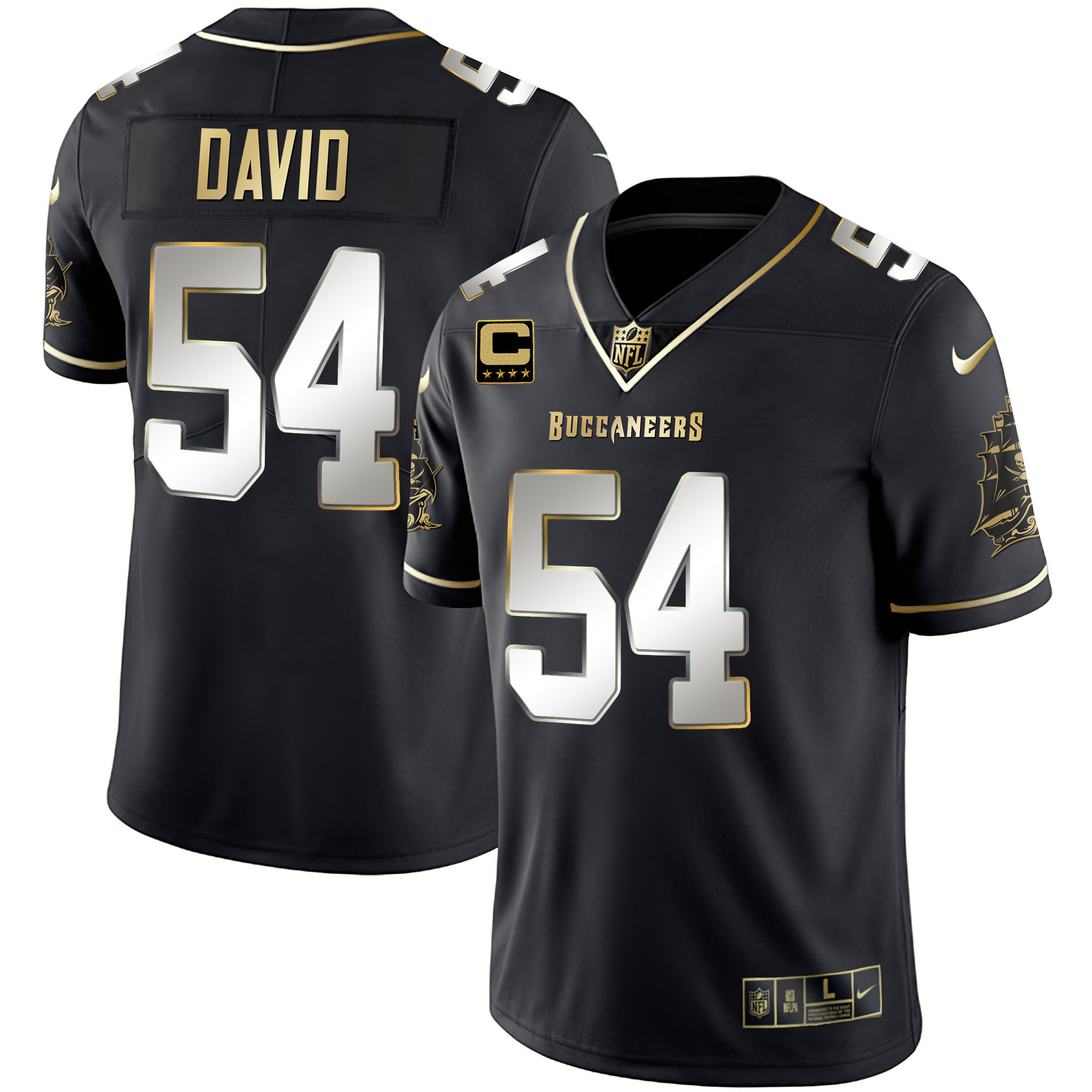 Lavonte David Men's Tampa Bay Buccaneers Gold Vapor Black Limited Jersey - All Stitched 