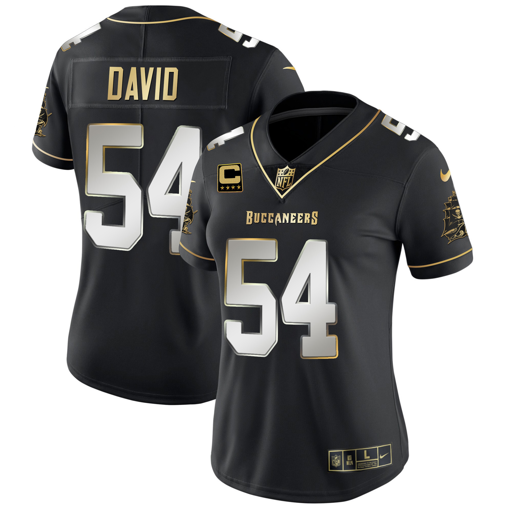 Lavonte David Women's Tampa Bay Buccaneers Vapor Gold Black Limited Jersey - All Stitched 