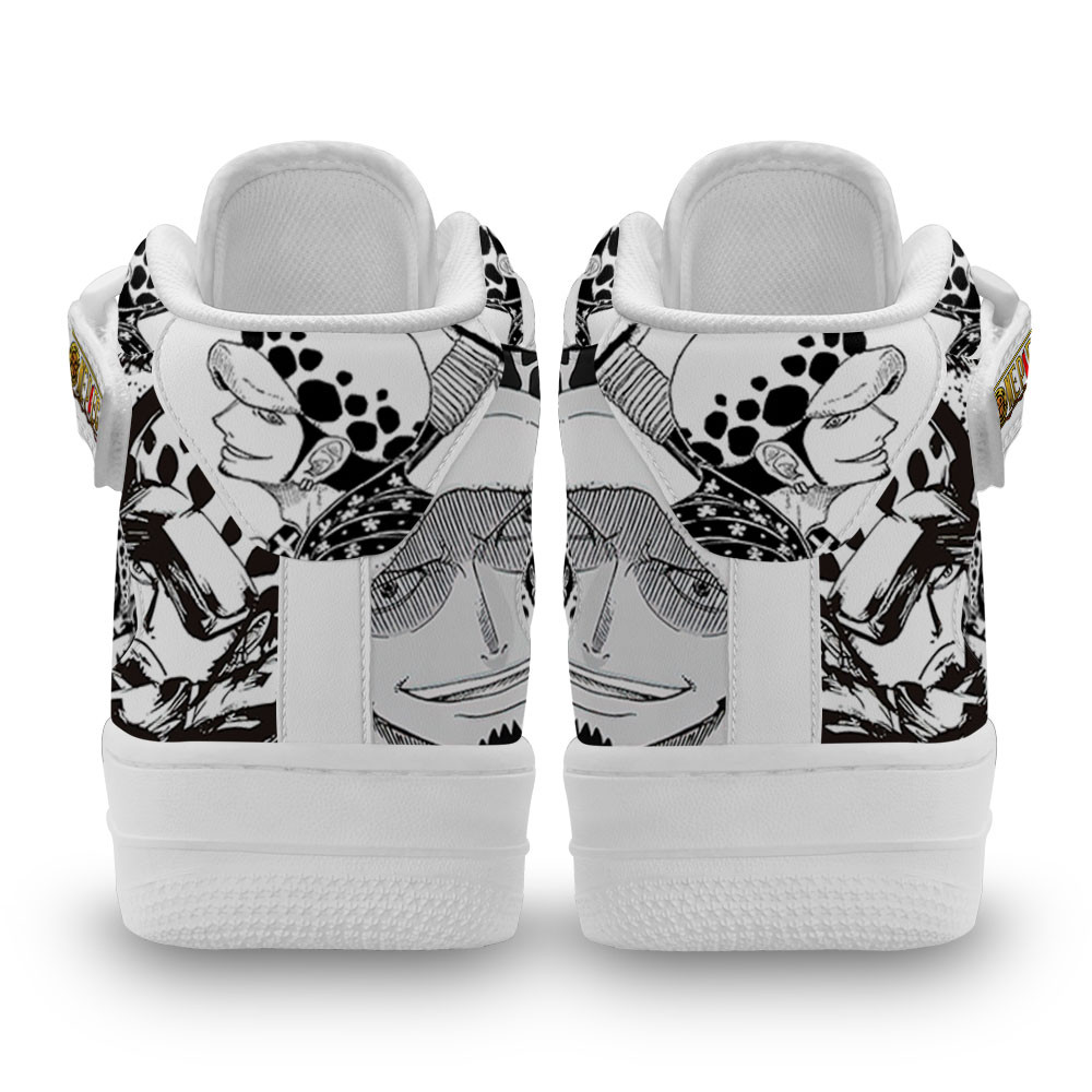 Law Sneakers Air Mid One Piece Custom Anime Shoes Mix Manga